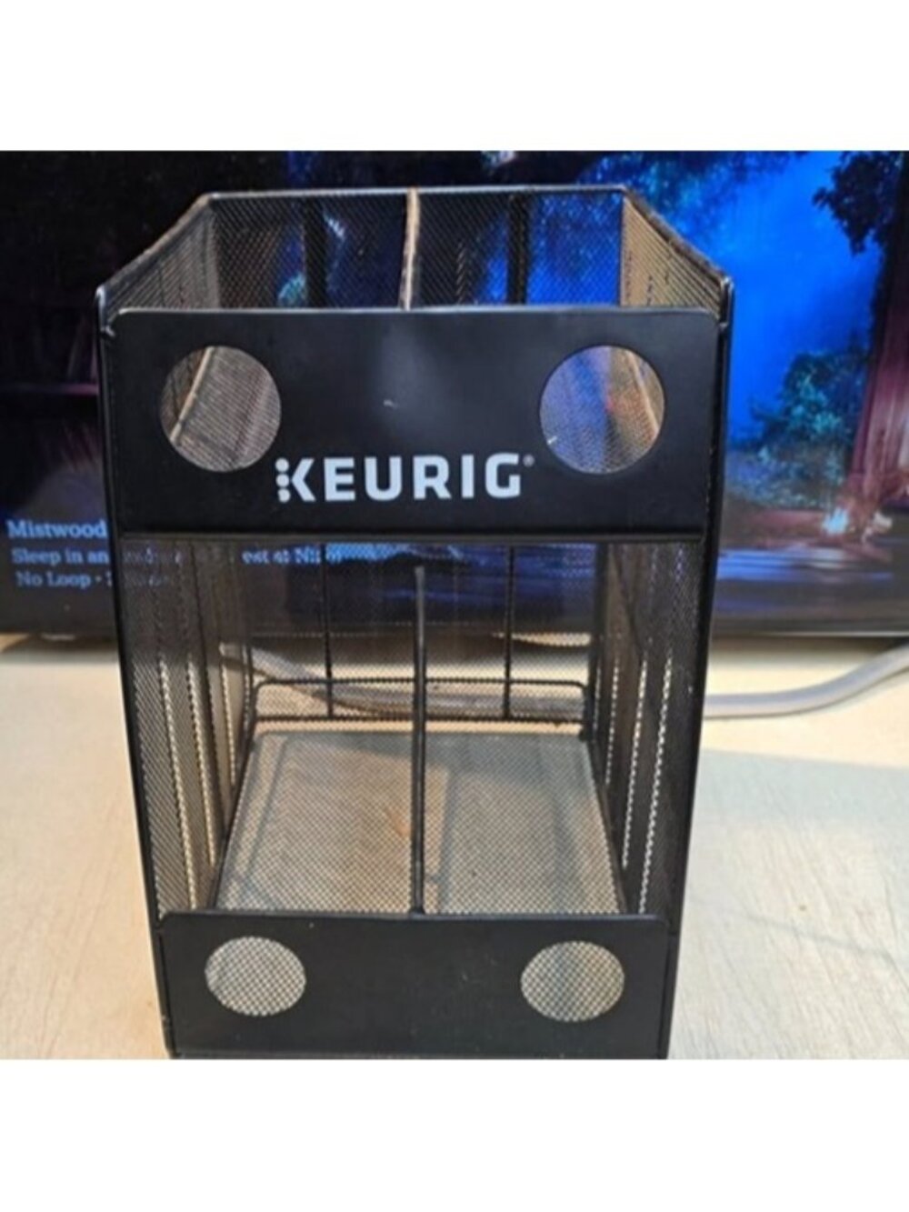 Keurig black metal mesh K-Cup / coffee pod organizer rack
